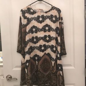 Paisley print shift dress